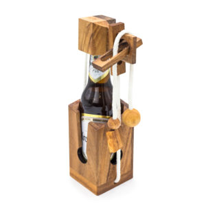 Unique Wooden Beer Bottle Puzzle to Challenges Brain Teaser and be Best Funny Gifts