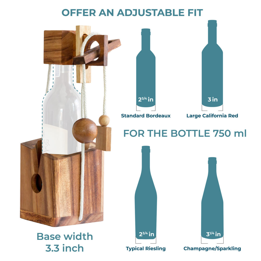 Wine Bottle Puzzle for Wine Gift Adult Challenges Brain Teaser