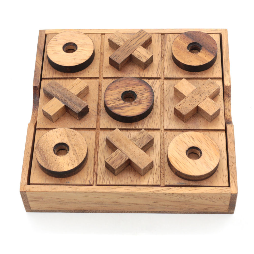 3D Tic Tac Toe Wooden Game and Coffee Table Decoration
