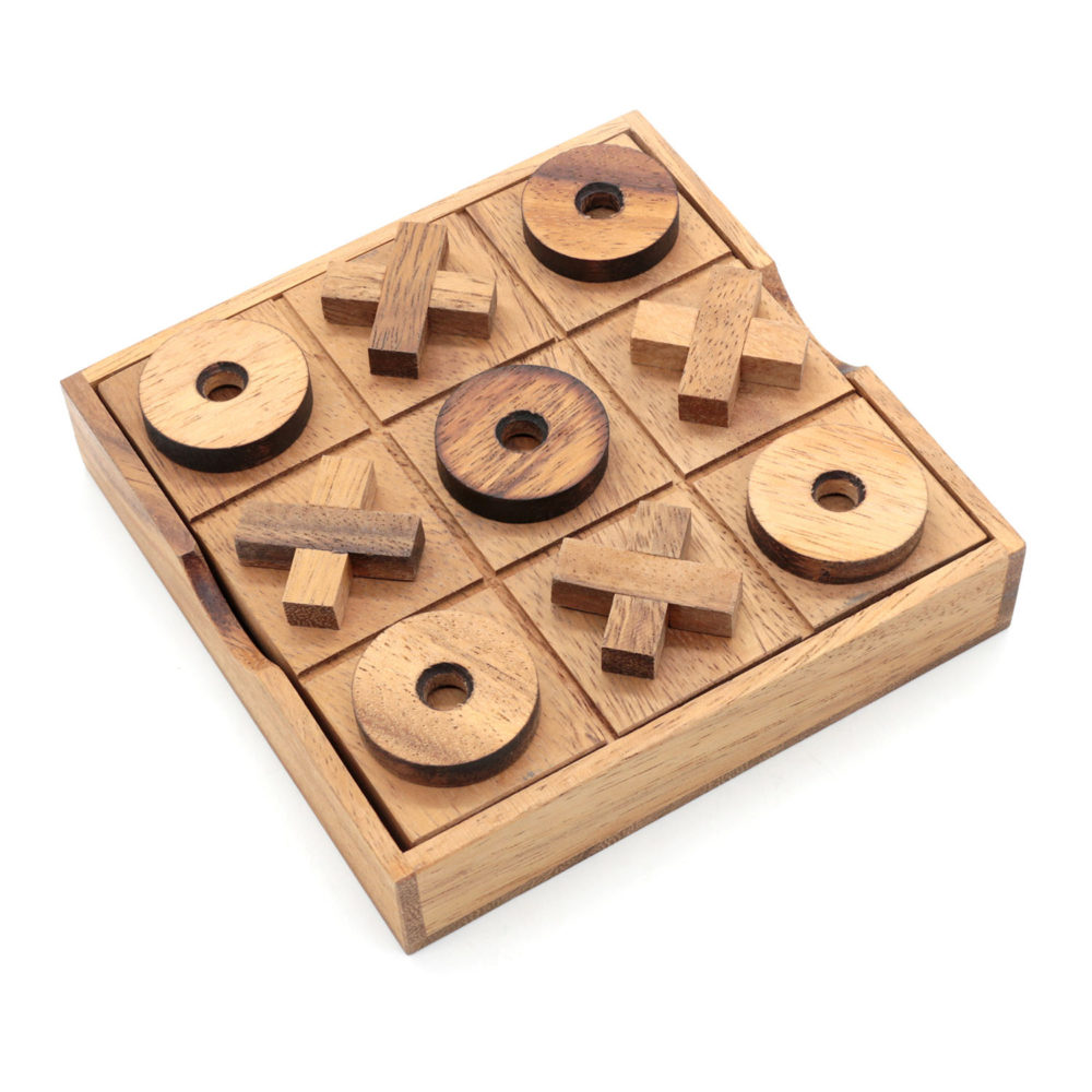 3D Tic Tac Toe Wooden Game and Coffee Table Decoration