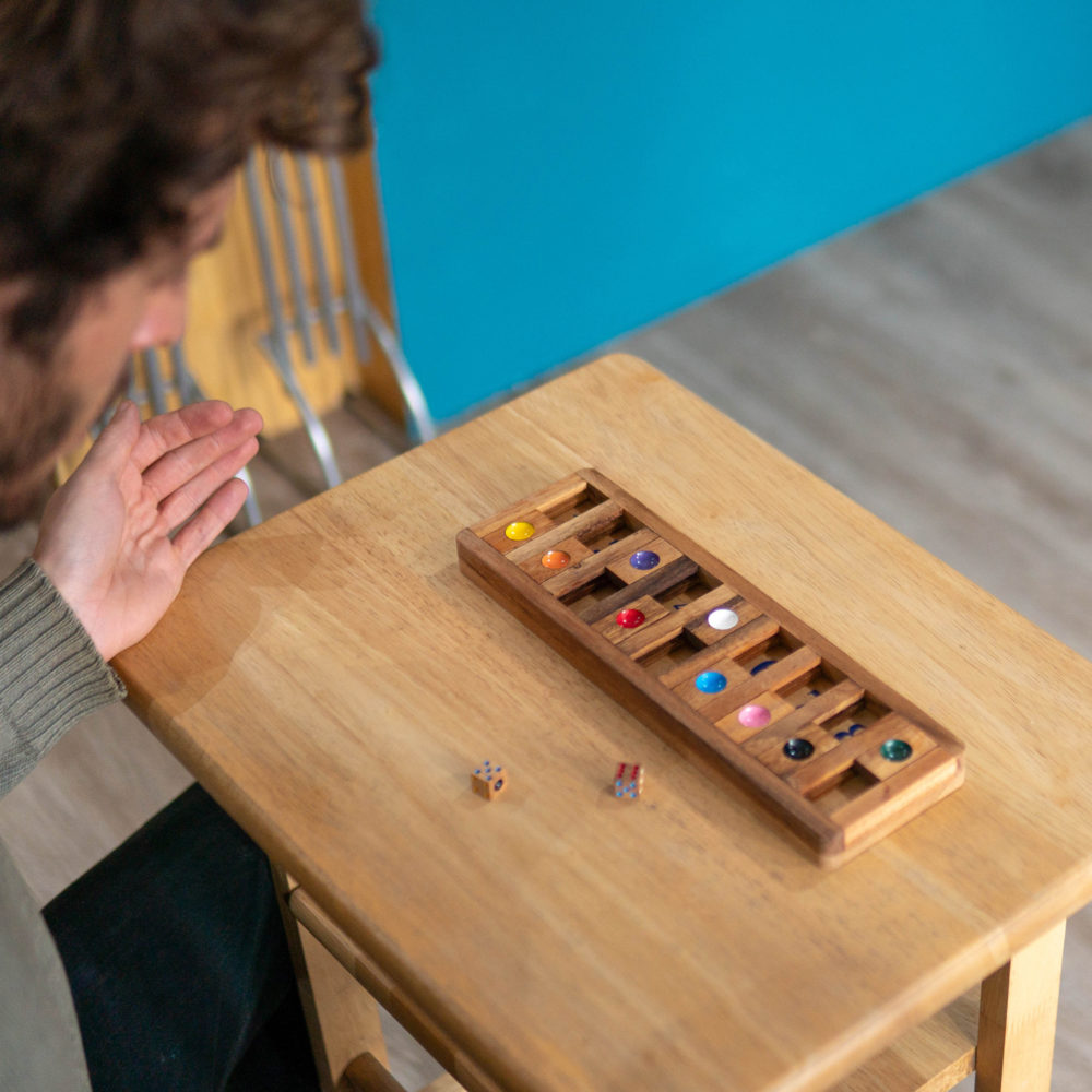 Wooden Boxes Board Games Shut the Box Slide for Kids Math Puzzle Education