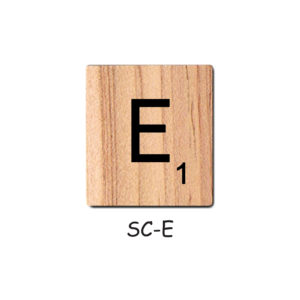 Letter E - Wooden Scrabble Tiles