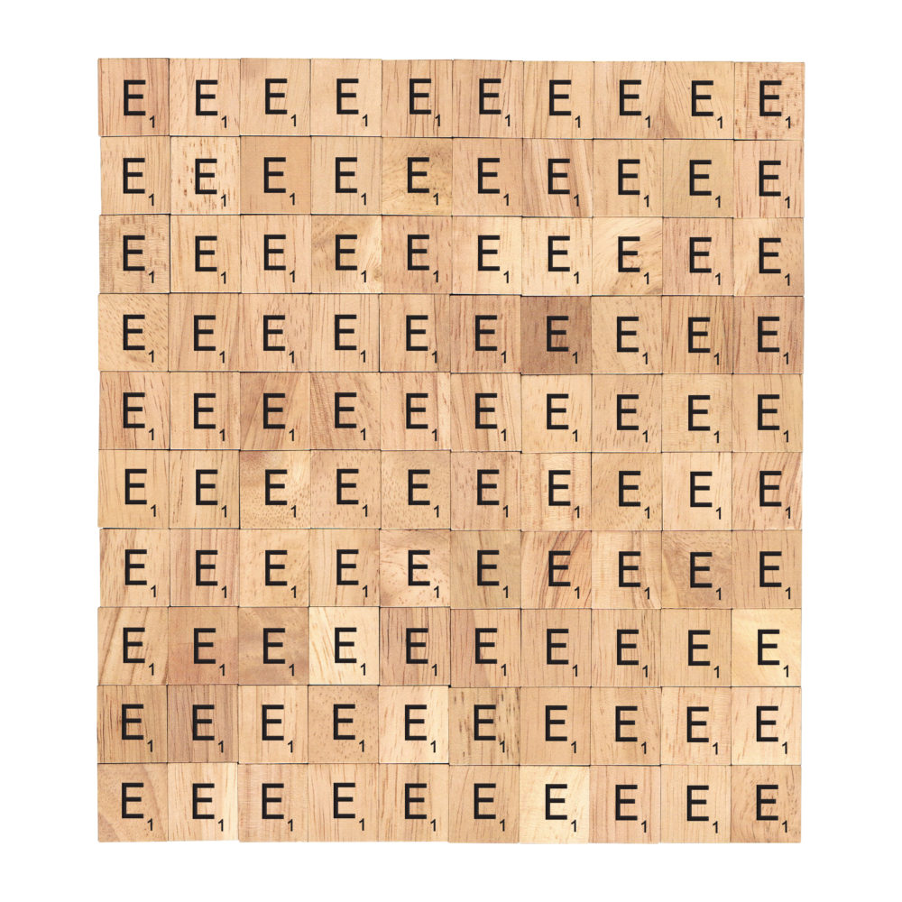 Letter E - Wooden Scrabble Tiles