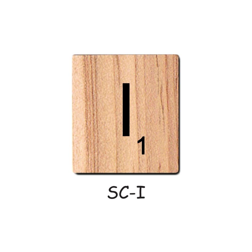Letter I - Wooden Scrabble Tiles
