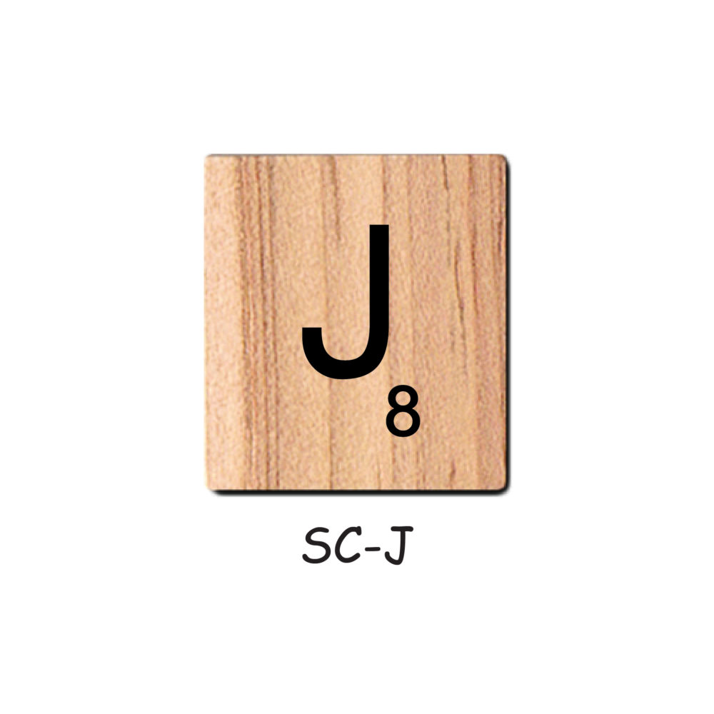 Letter J - Wooden Scrabble Tiles