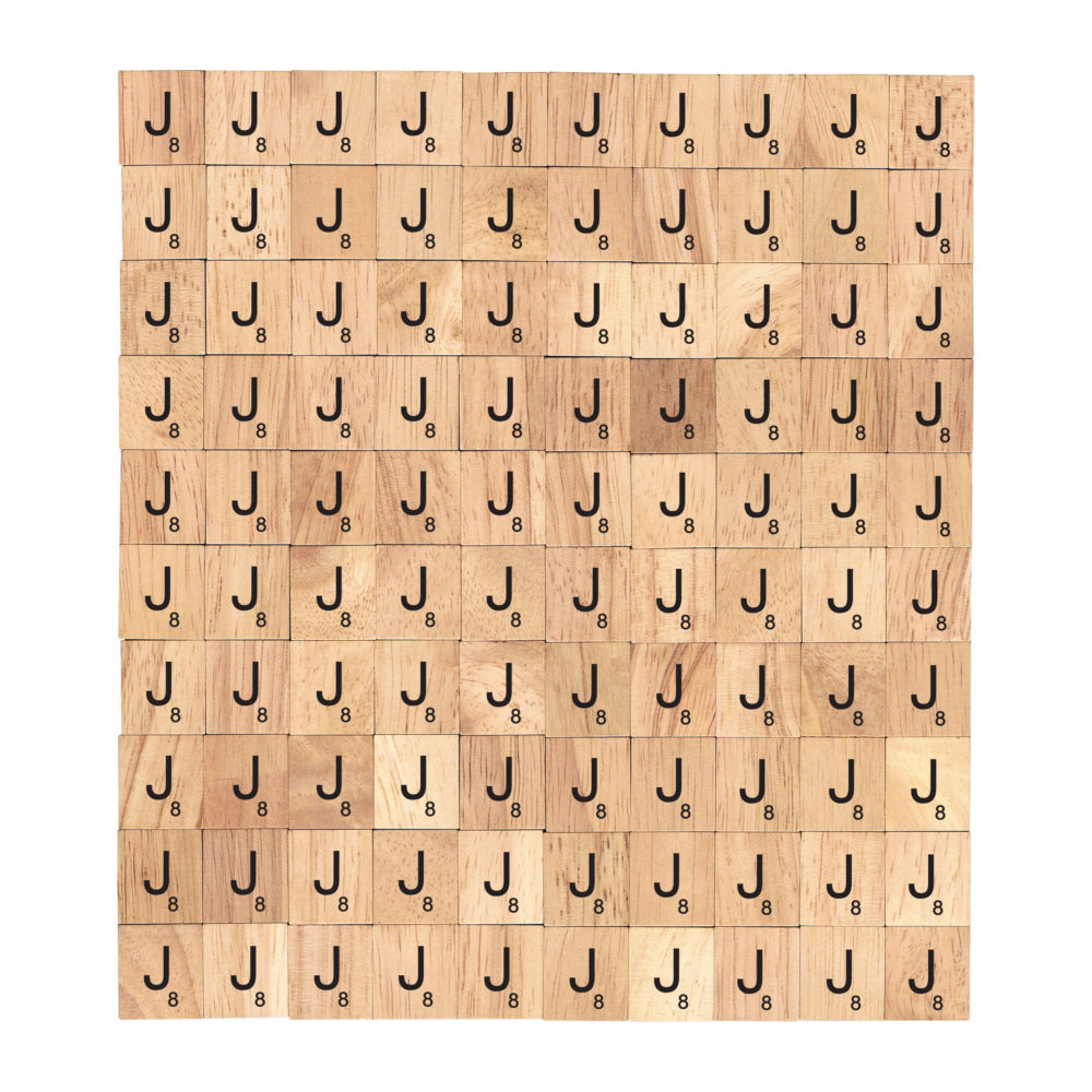 Letter J - Wooden Scrabble Tiles