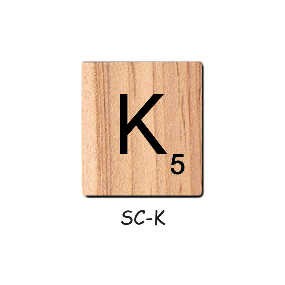 Letter K - Wooden Scrabble Tiles