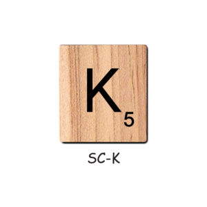 Letter K - Wooden Scrabble Tiles