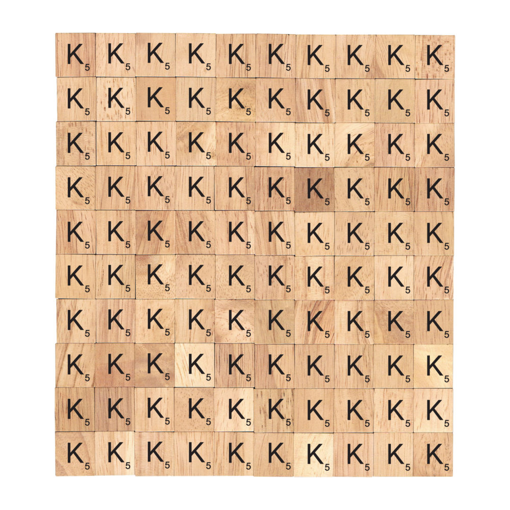Letter K - Wooden Scrabble Tiles