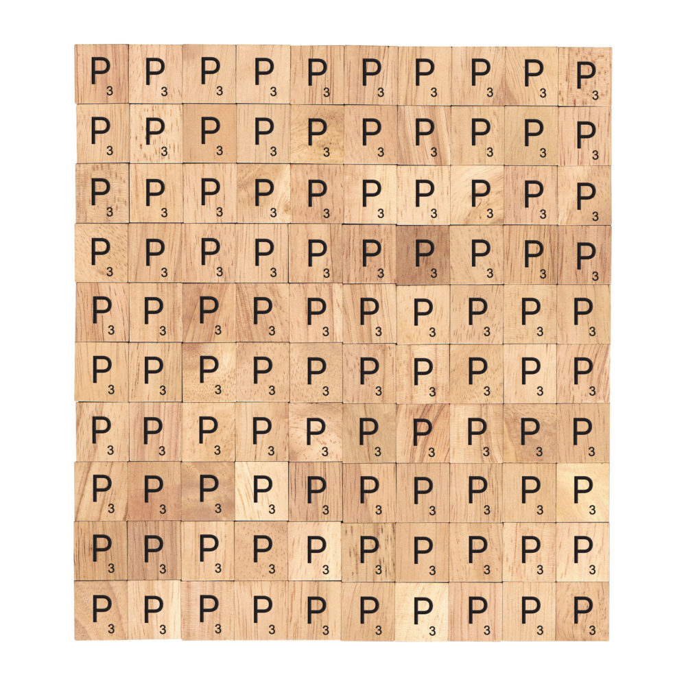 Letter P - Wooden Scrabble Tiles