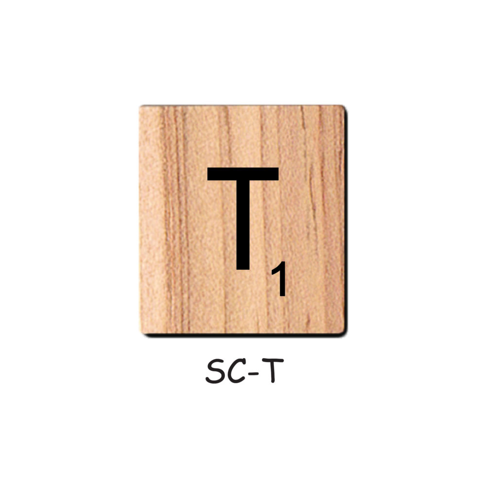 Letter T - Wooden Scrabble Tiles