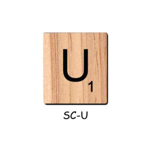 Letter U - Wooden Scrabble Tiles