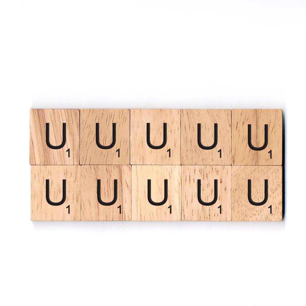 Letter U - Wooden Scrabble Tiles