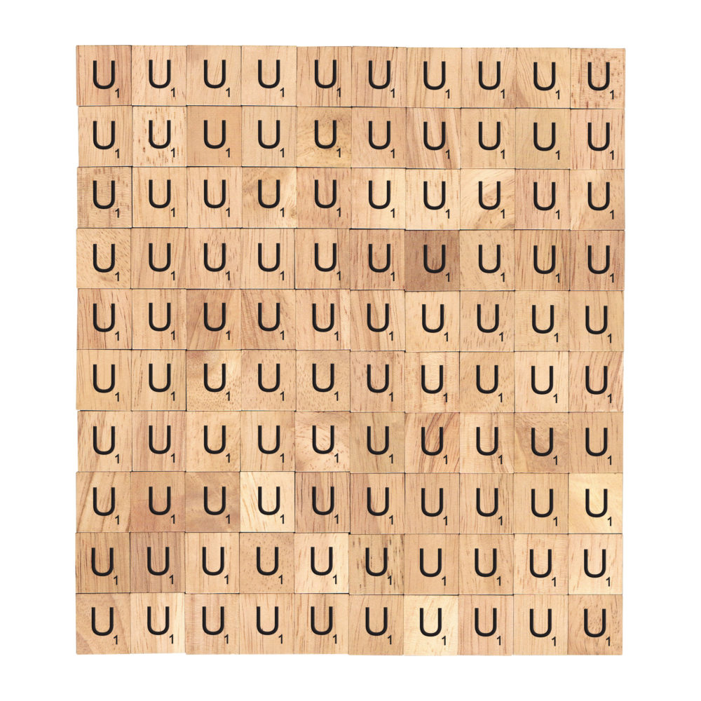 Letter U - Wooden Scrabble Tiles