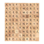 English Letter Set (100 tiles) - Wooden Scrabble Tiles for DIY Crafts and Handicraft Items