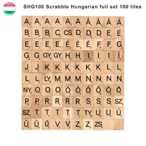 Hungarian Language Wooden Letters Tiles Complete Set of 100 Pcs