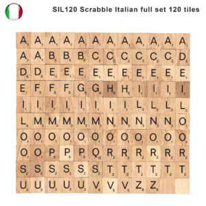 Italian Language Wooden Letters Tiles Complete Set of 120 Pcs
