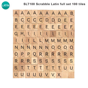 Latin Language Wooden Letters Tiles Complete Set of 100 Pcs