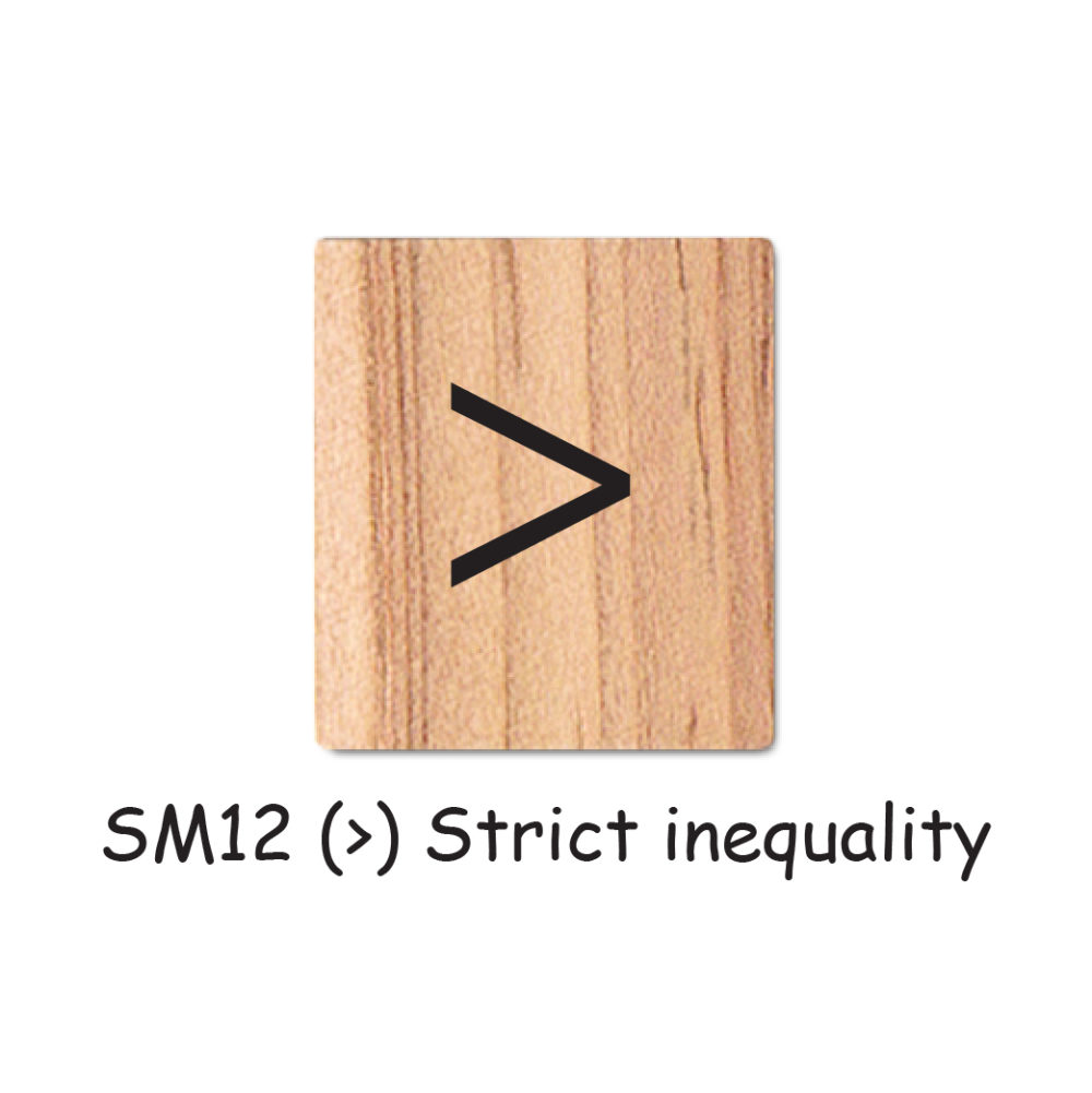 SM12 (>) Strict inequality Wooden Scrabble Tiles for DIY Crafts and Handicraft Items