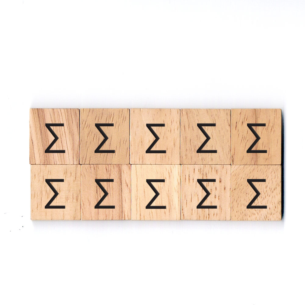 SM14 (∑) Sigma Wooden Scrabble Tiles for DIY Crafts and Handicraft Items