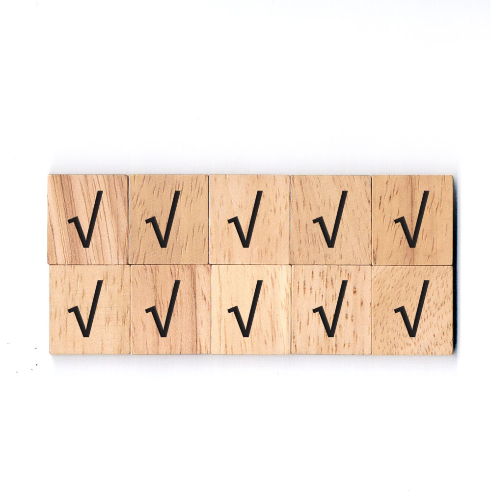 SM20 (√) Root Wooden Scrabble Tiles for DIY Crafts and Handicraft Items