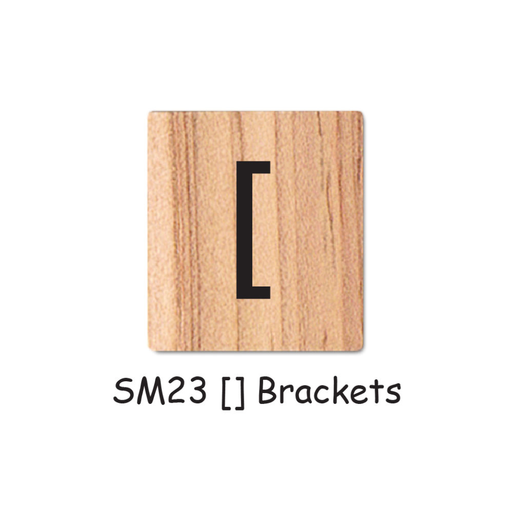 SM23 [] Brackets Wooden Scrabble Tiles for DIY Crafts and Handicraft Items