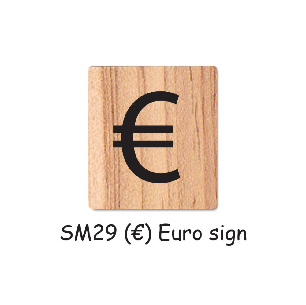 SM29 (€) Euro sign Wooden Scrabble Tiles for DIY Crafts and Handicraft Items