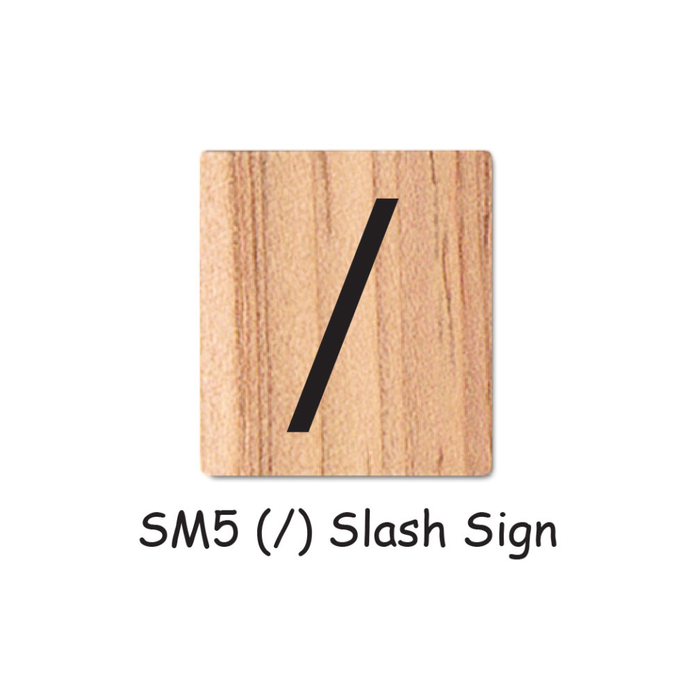 SM5 (/) Slash Sign Wooden Scrabble Tiles for DIY Crafts and Handicraft Items