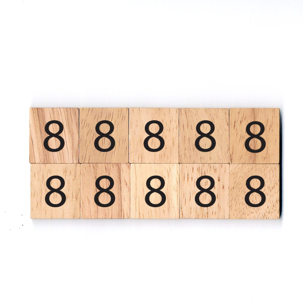 Number 8 Wooden Scrabble Tiles for DIY Crafts and Handicraft Items