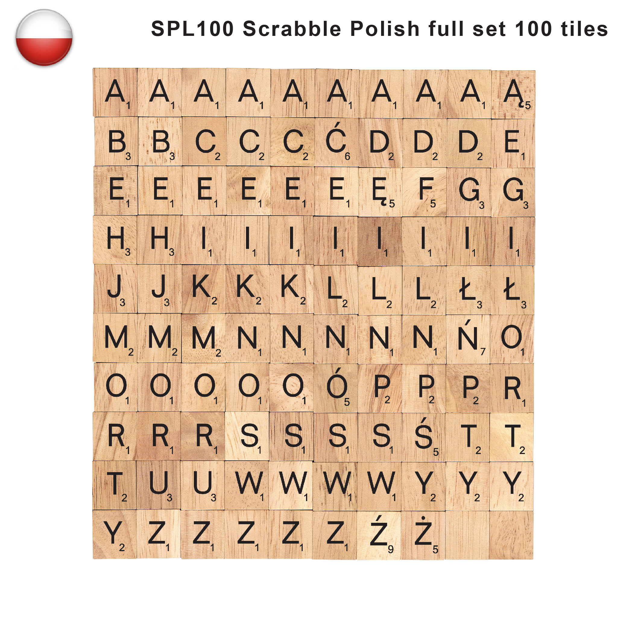 Scrabble Tile Letter Sets - 120 Characters, Bold Font, Natural