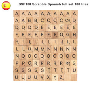Spanish language Wooden Letters Tiles Complete Set 100 pcs