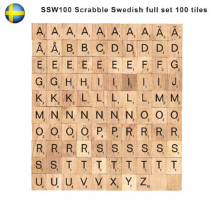 Swedish language Wooden Letters tiles Complete Set 100 pcs