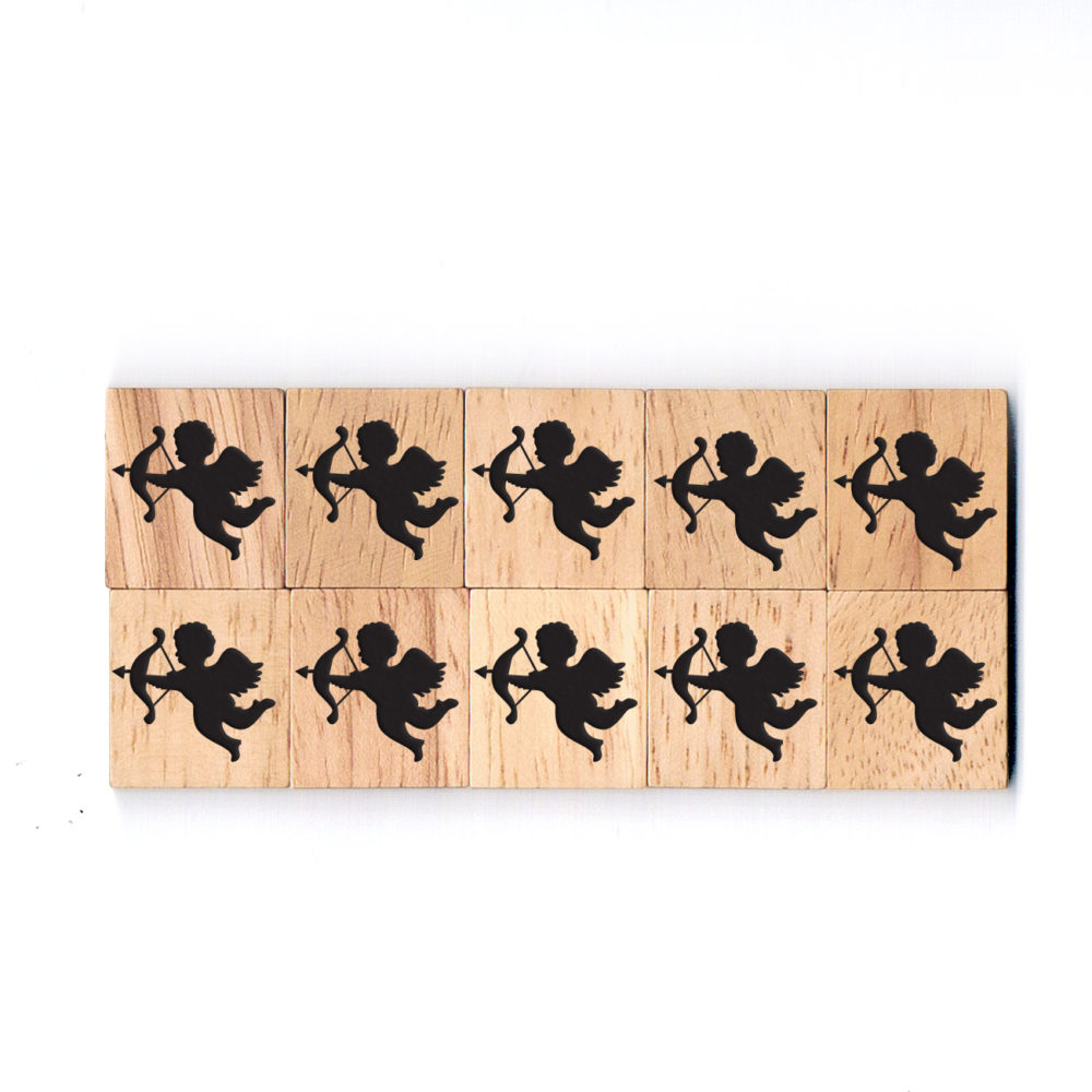 SY04 Cupid Wooden Scrabble Tiles for DIY Crafts and Handicraft Items