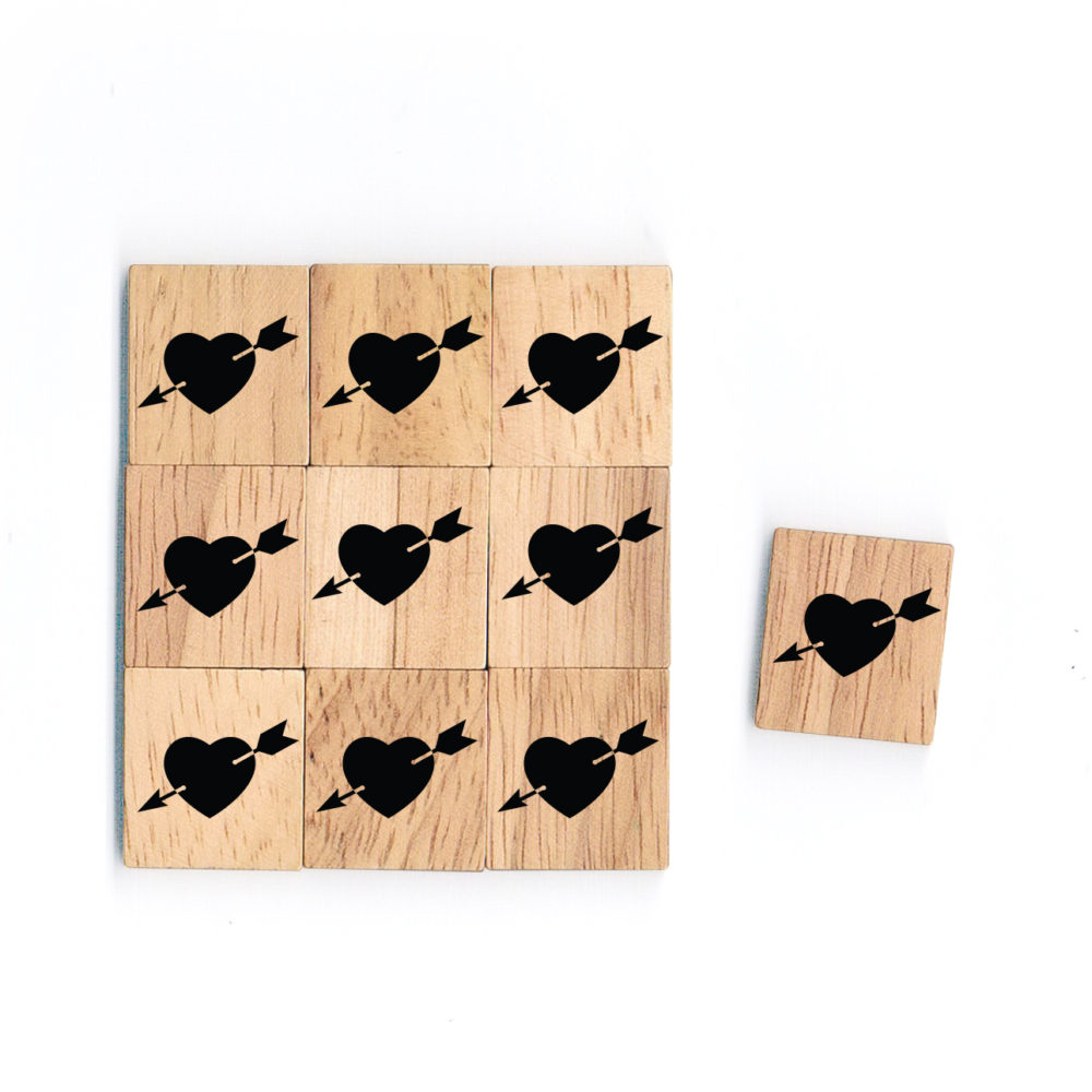 SY06 Arrow in Heart Wooden Scrabble Tiles for DIY Crafts and Handicraft Items