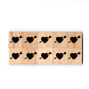 SY06 Arrow in Heart Wooden Scrabble Tiles for DIY Crafts and Handicraft Items