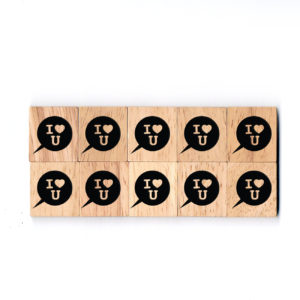 SY27 I Love You Wooden Scrabble Tiles for DIY Crafts and Handicraft Items