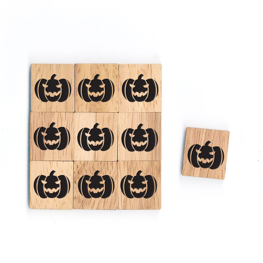 SY34 Pumpkin1 Wooden Scrabble Tiles for DIY Crafts and Handicraft Items