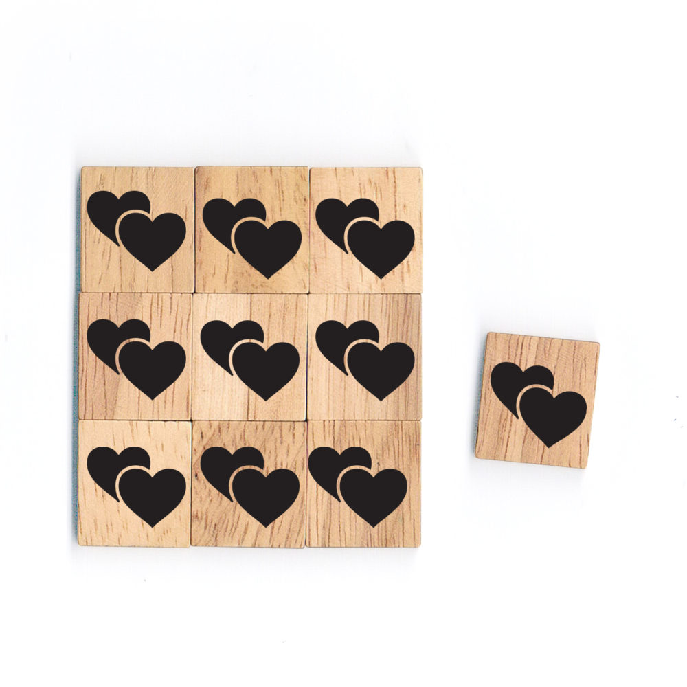 SY41 Two Heart Wooden Scrabble Tiles for DIY Crafts and Handicraft Items