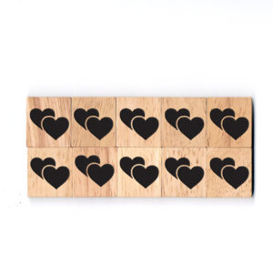 SY41 Two Heart Wooden Scrabble Tiles for DIY Crafts and Handicraft Items