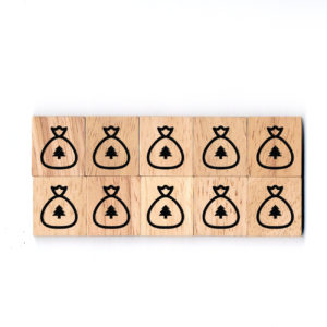 SY56 Bag of Santa Wooden Scrabble Tiles for DIY Crafts and Handicraft Items