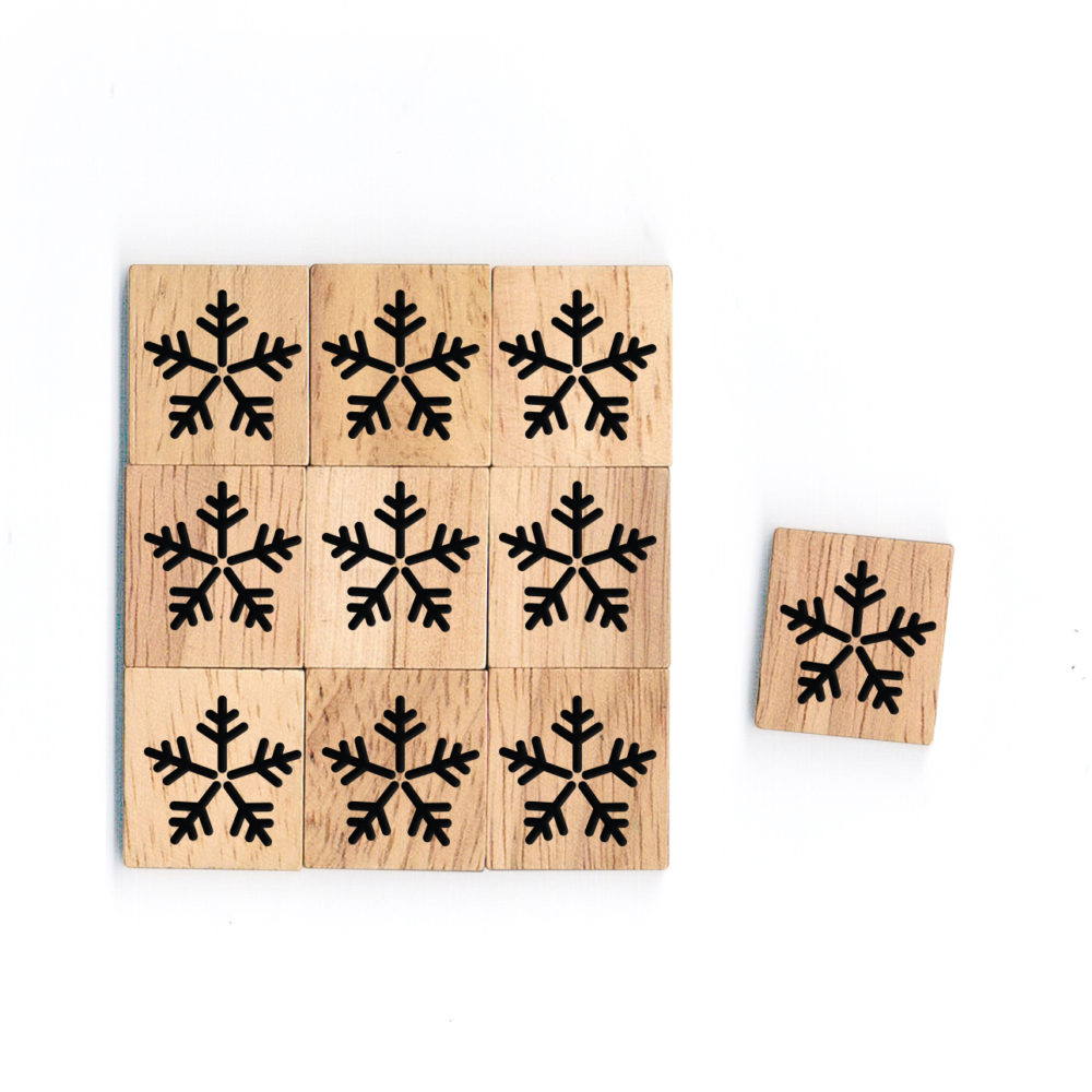 SY74 Snow flake2 Wooden Scrabble Tiles for DIY Crafts and Handicraft Items