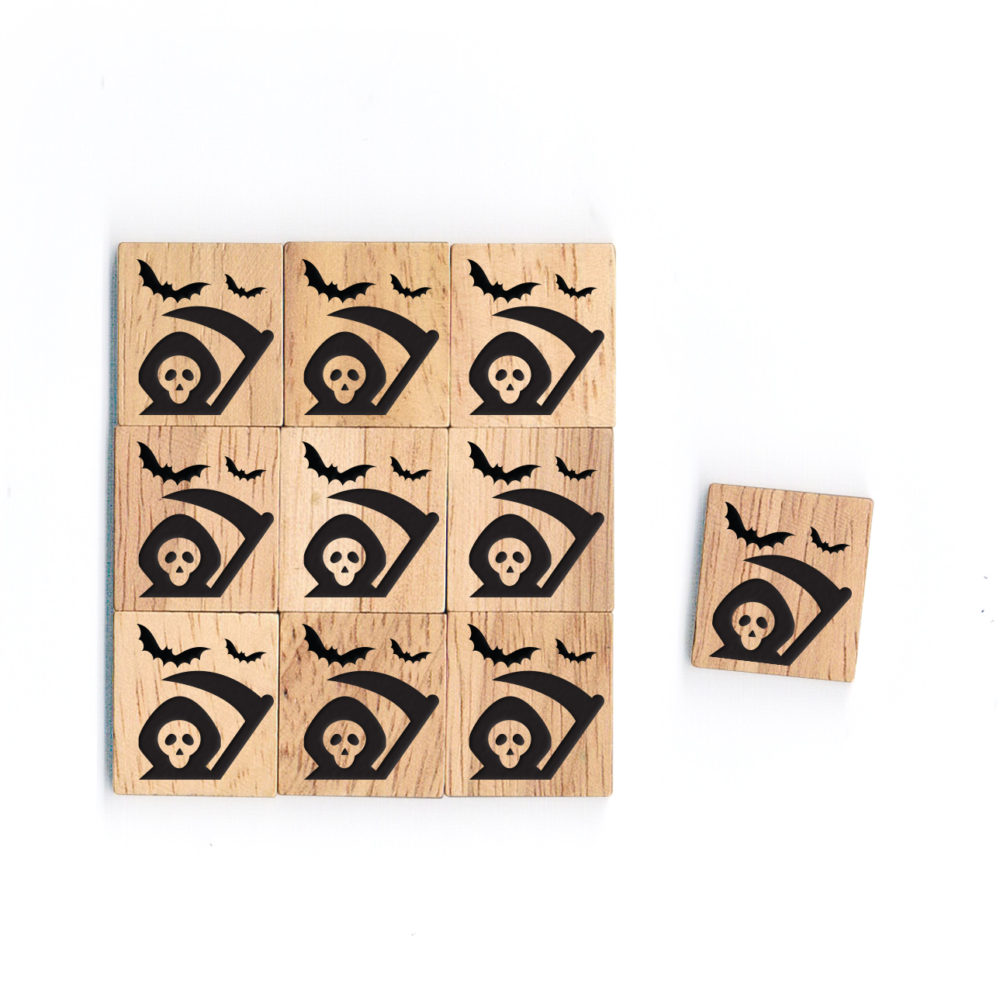 SY80 Grim Reaper Wooden Scrabble Tiles for DIY Crafts and Handicraft Items