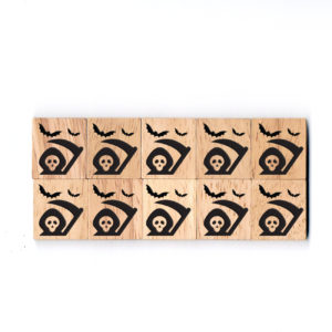 SY80 Grim Reaper Wooden Scrabble Tiles for DIY Crafts and Handicraft Items