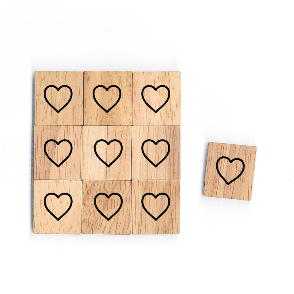 SY83 Only Heart2 Wooden Scrabble Tiles for DIY Crafts and Handicraft Items